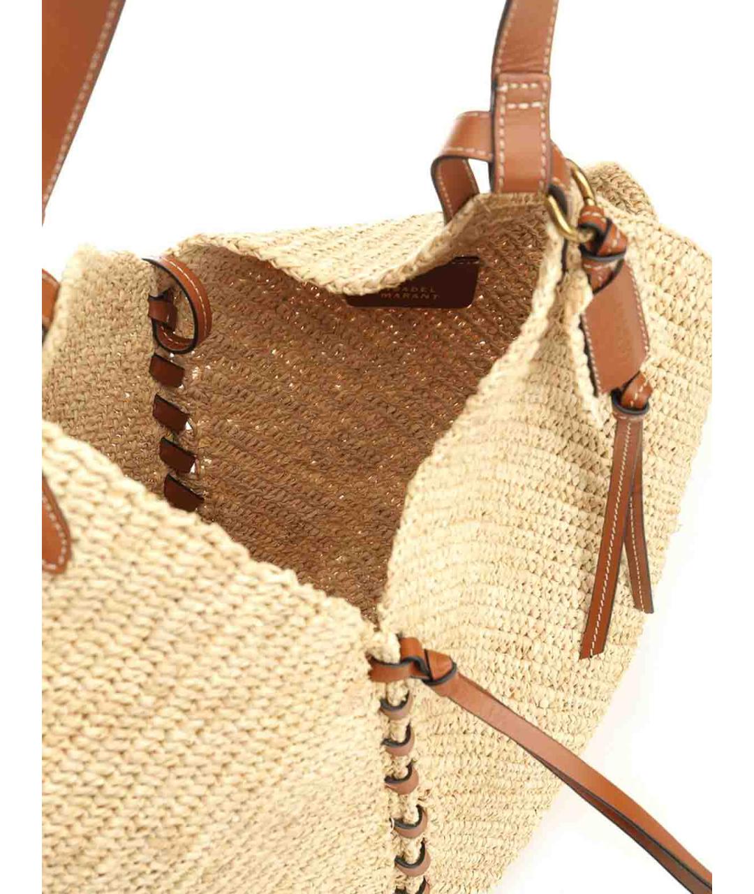 ISABEL MARANT Бежевая плетеная сумка тоут, фото 4