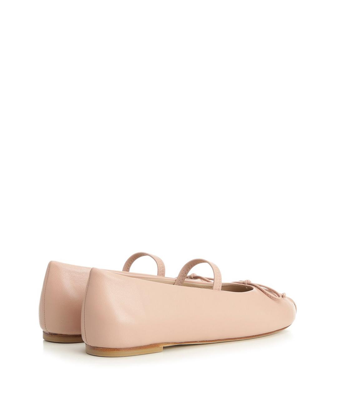 STUART WEITZMAN Розовые кожаные балетки, фото 3