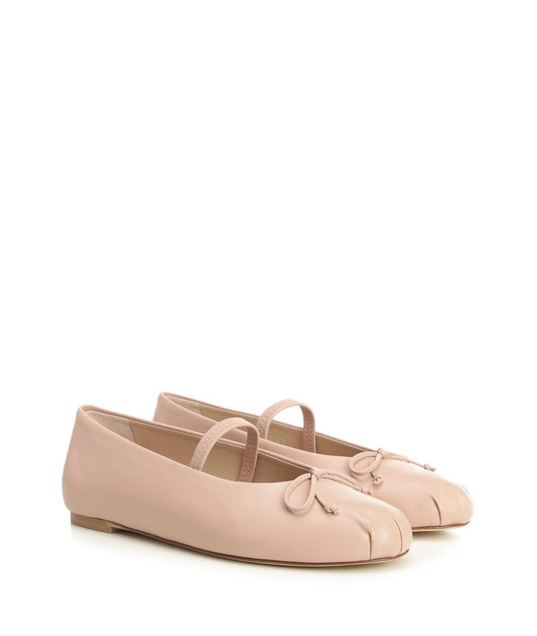 STUART WEITZMAN Розовые кожаные балетки, фото 2