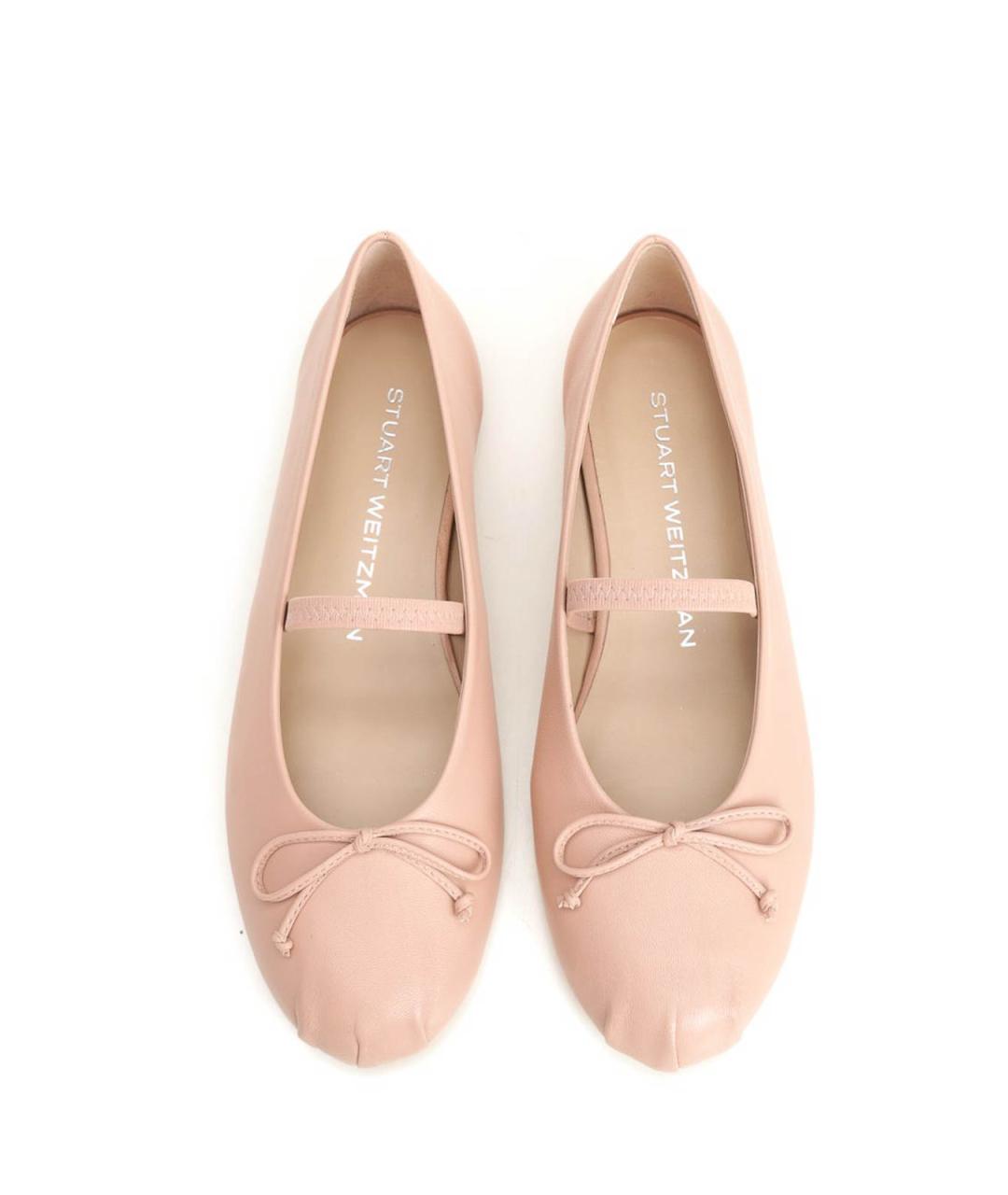 STUART WEITZMAN Розовые кожаные балетки, фото 5