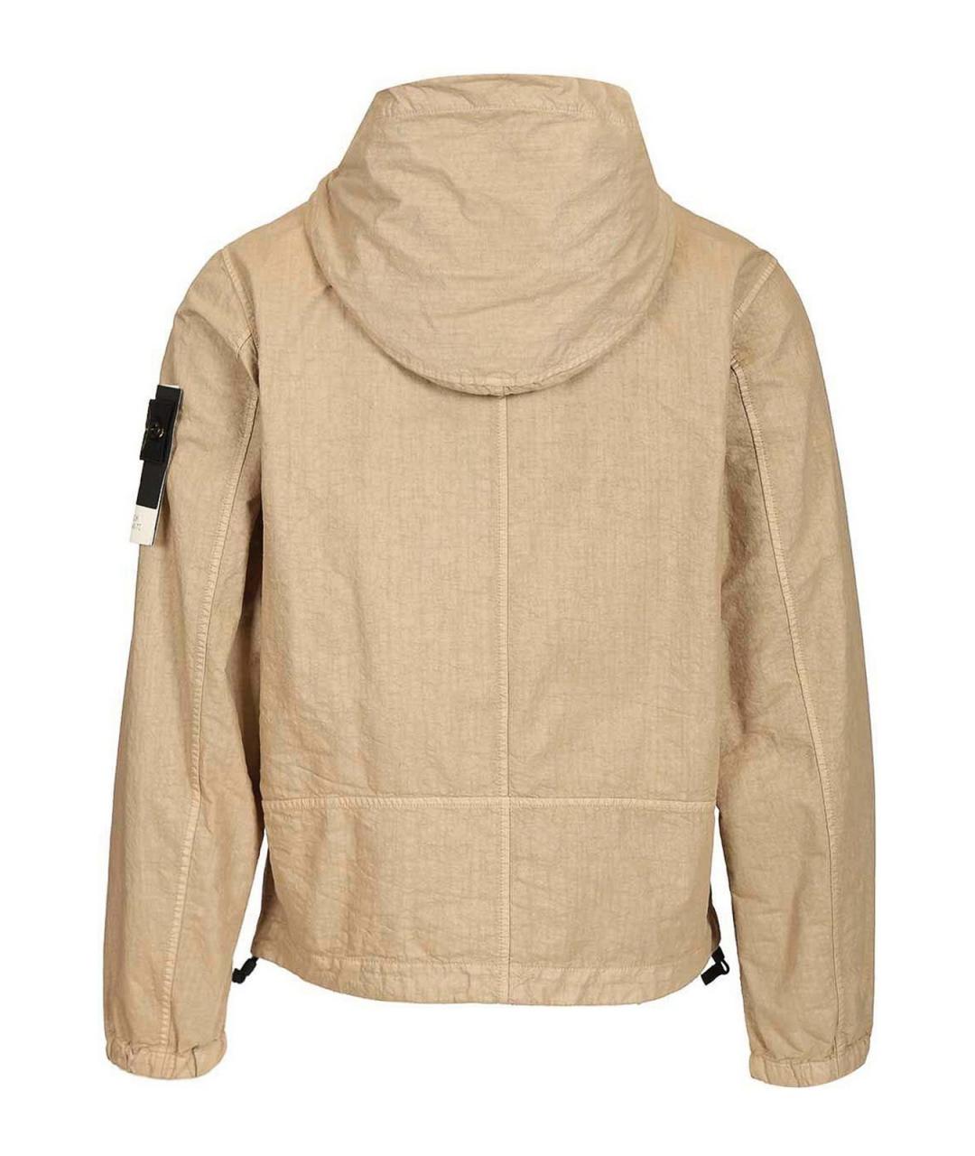 STONE ISLAND Бежевая полиамидовая куртка, фото 2