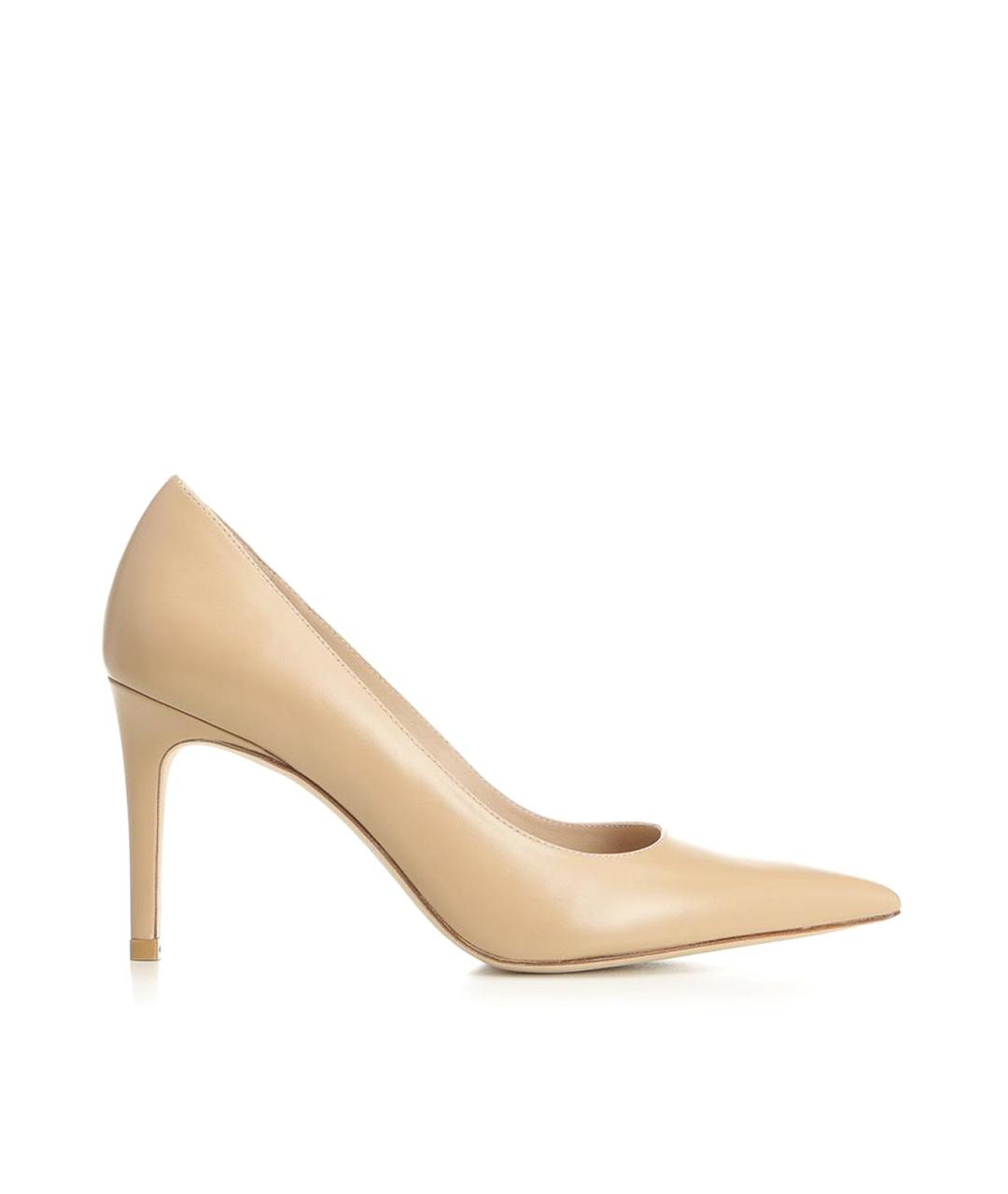 STUART WEITZMAN Бежевые кожаные туфли, фото 1
