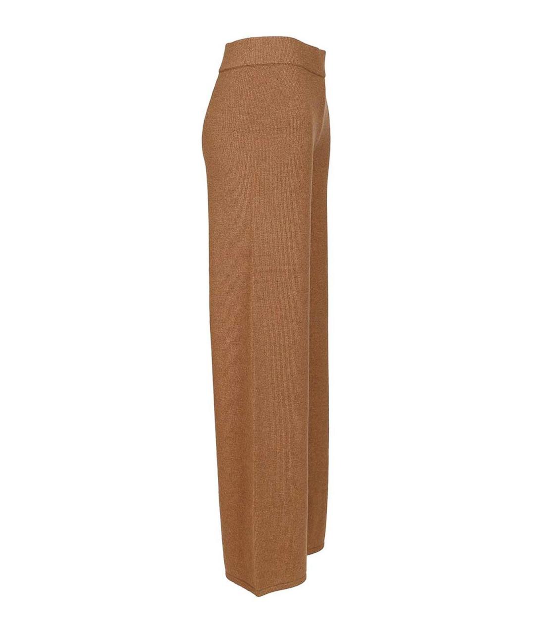 MAX MARA STUDIO Бежевые кашемировые брюки широкие, фото 3