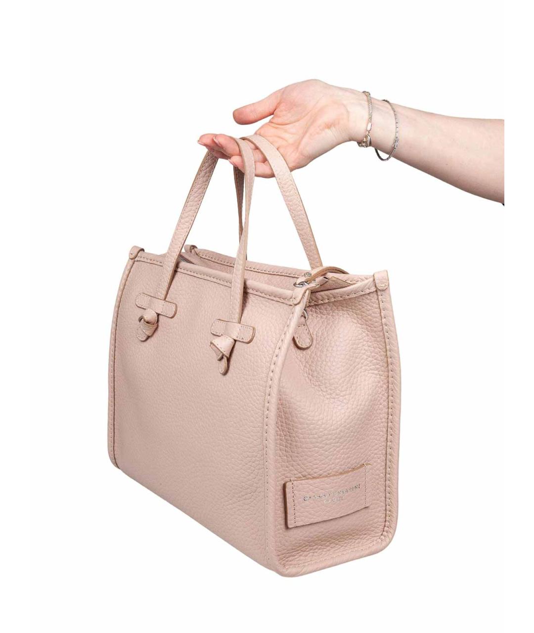 Gianni Chiarini Бежевая кожаная сумка тоут, фото 3