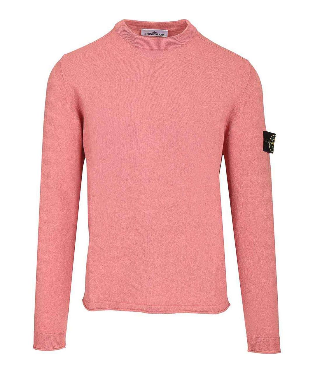 STONE ISLAND Розовый хлопковый джемпер / свитер, фото 1