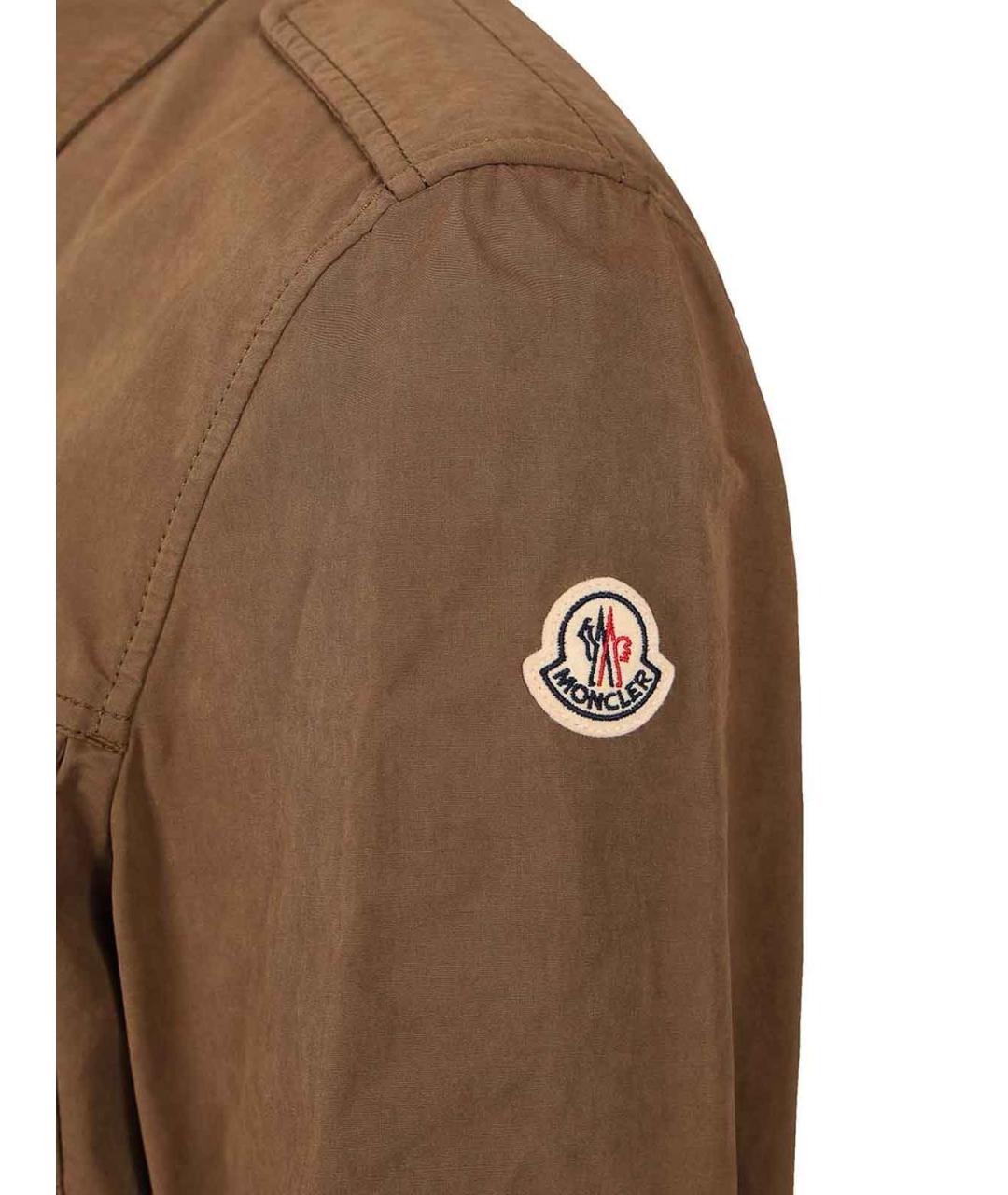MONCLER Бежевая полиэстеровая куртка, фото 7