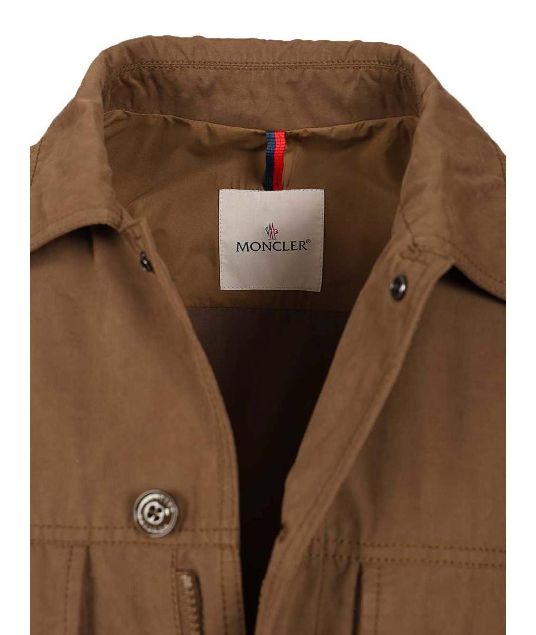 MONCLER Бежевая полиэстеровая куртка, фото 4