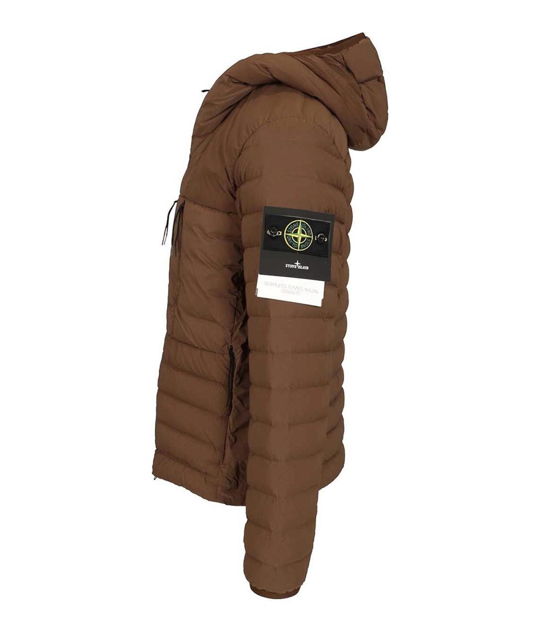STONE ISLAND Коричневая полиамидовая куртка, фото 3