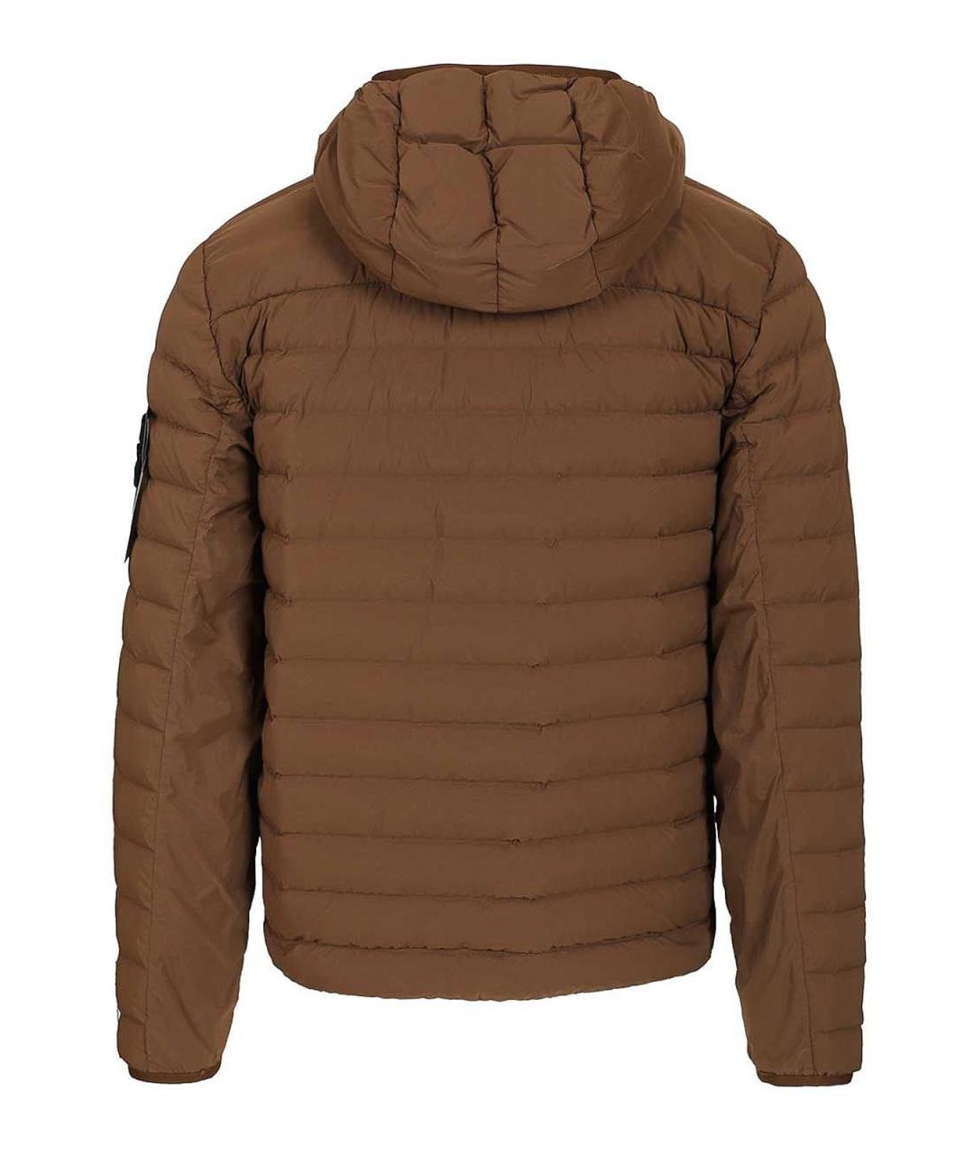 STONE ISLAND Коричневая полиамидовая куртка, фото 2