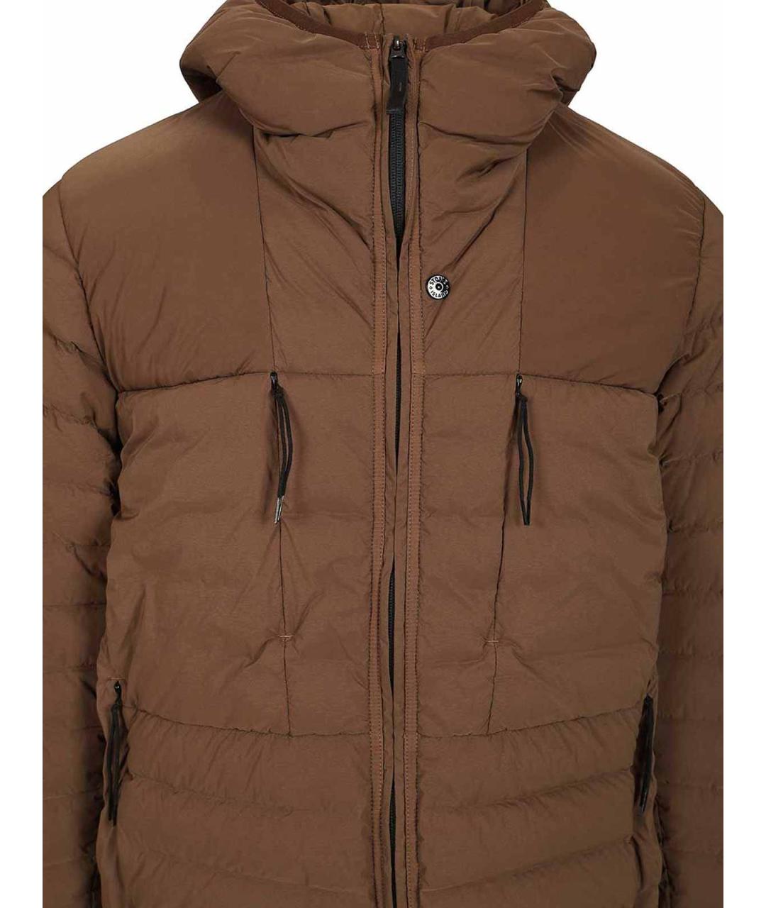 STONE ISLAND Коричневая полиамидовая куртка, фото 4