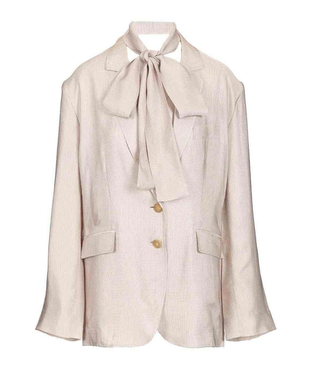 ACNE STUDIOS Бежевый вискозный жакет/пиджак, фото 1