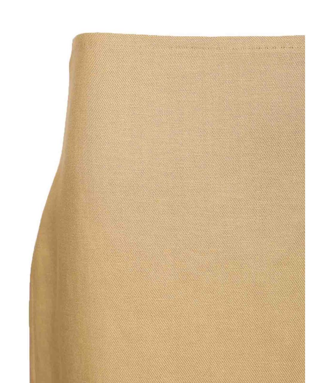 MAX MARA Бежевая льняная юбка миди, фото 4