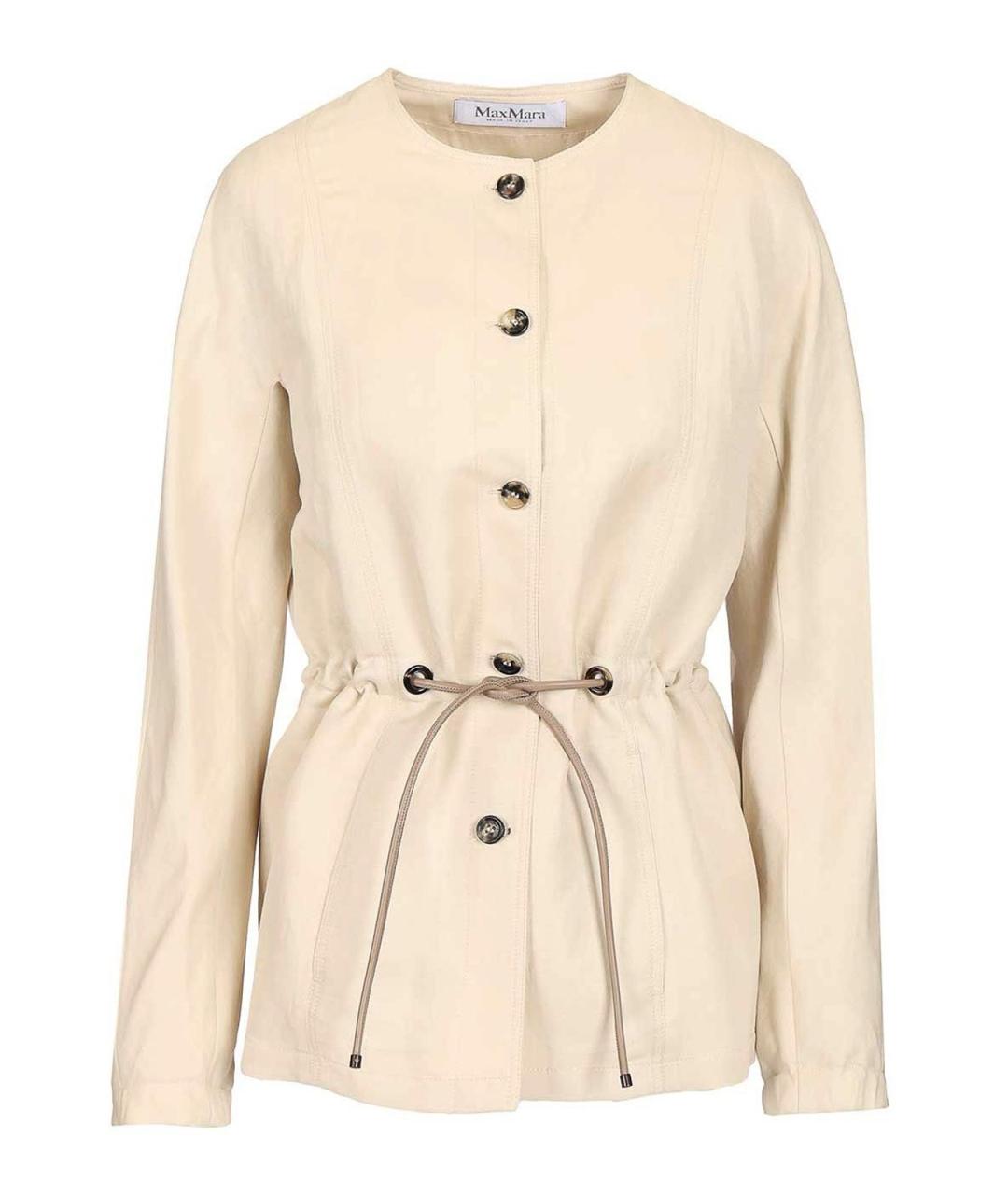 MAX MARA Бежевая льняная куртка, фото 1