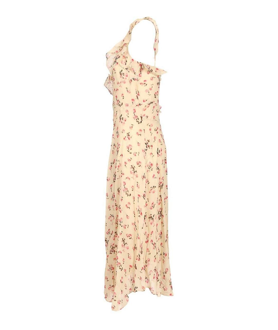ISABEL MARANT Бежевое вискозное повседневное платье, фото 3