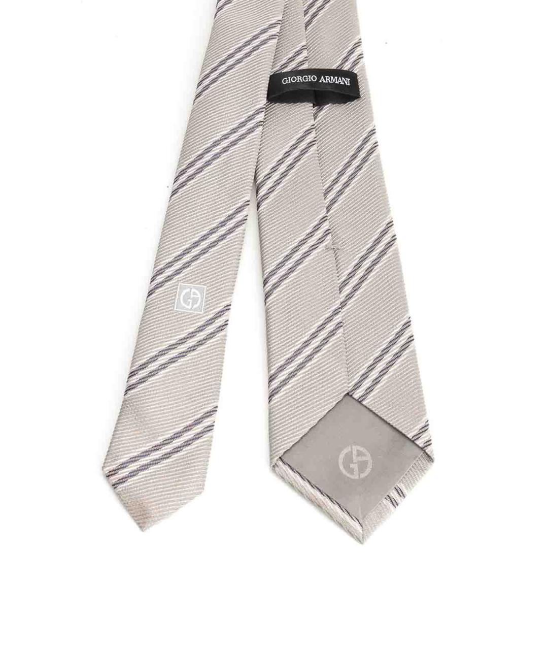 GIORGIO ARMANI Бежевый шелковый галстук, фото 2