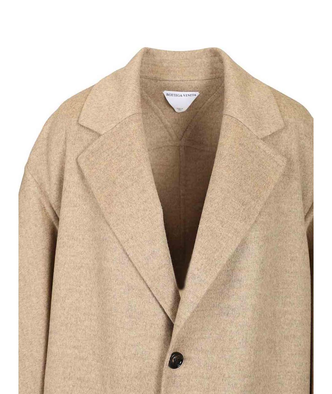 BOTTEGA VENETA Бежевое шерстяное пальто, фото 4