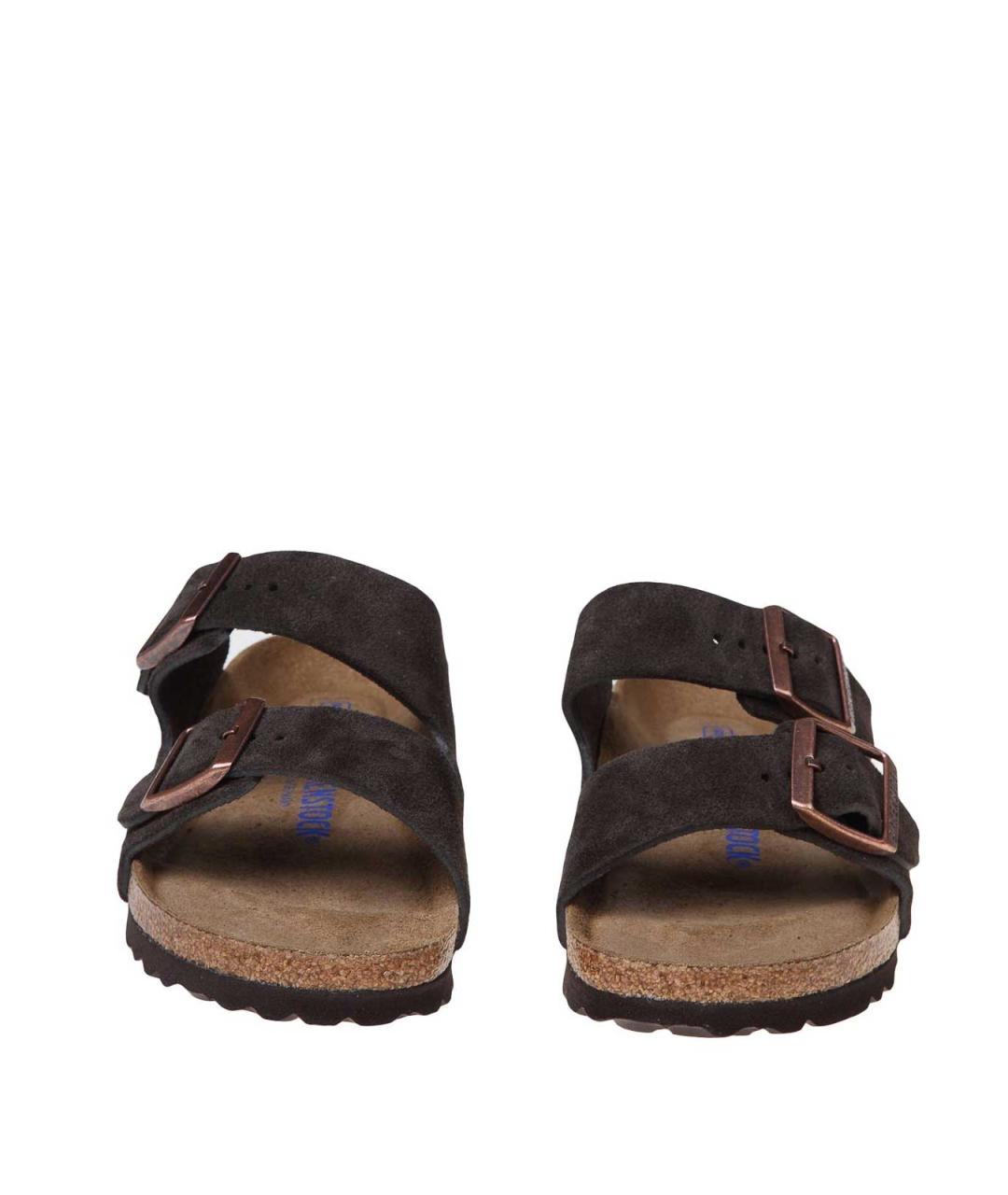 BIRKENSTOCK Коричневые замшевые шлепанцы, фото 3