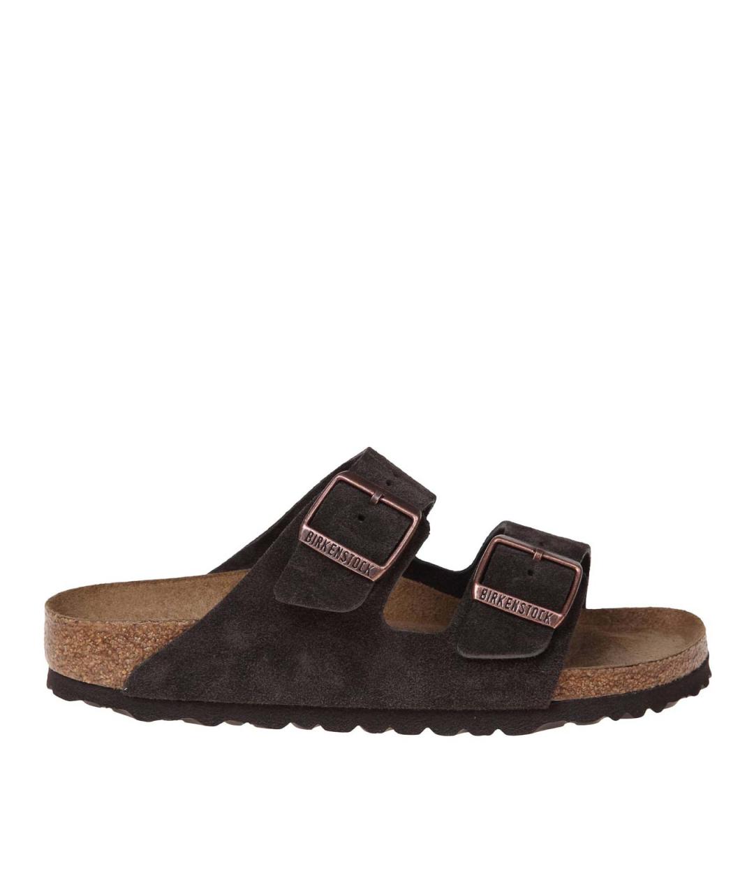 BIRKENSTOCK Коричневые замшевые шлепанцы, фото 4