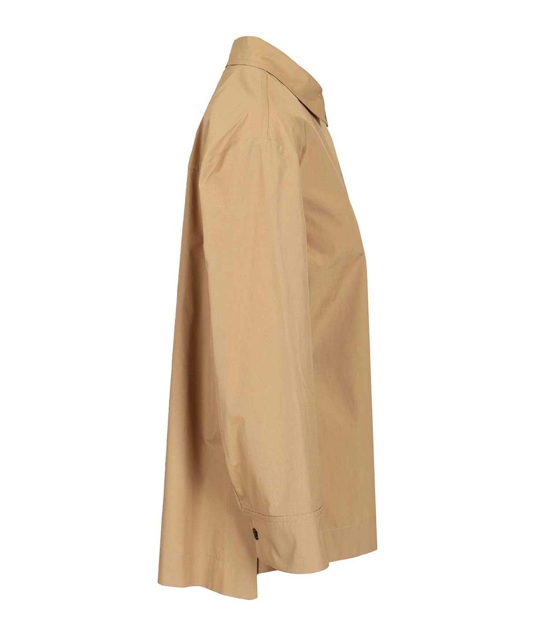 'S MAX MARA Бежевая хлопковая рубашка, фото 3