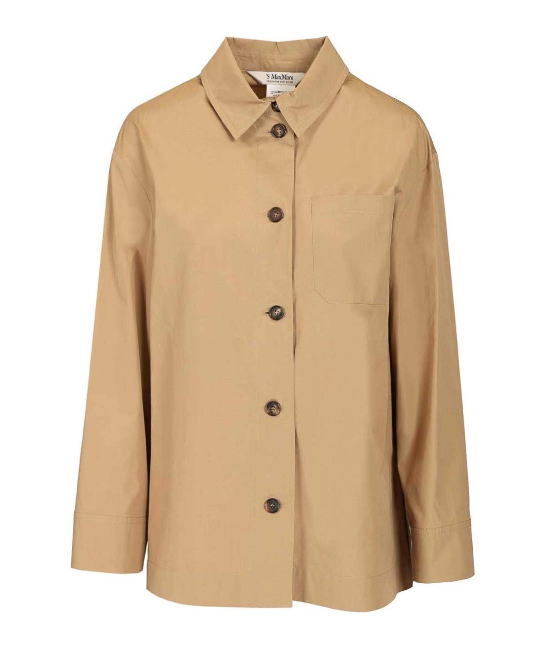 'S MAX MARA Бежевая хлопковая рубашка, фото 1