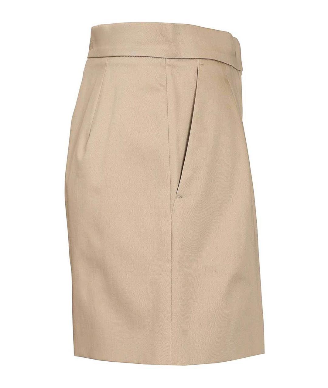 MAX MARA Бежевые хлопковые шорты, фото 3