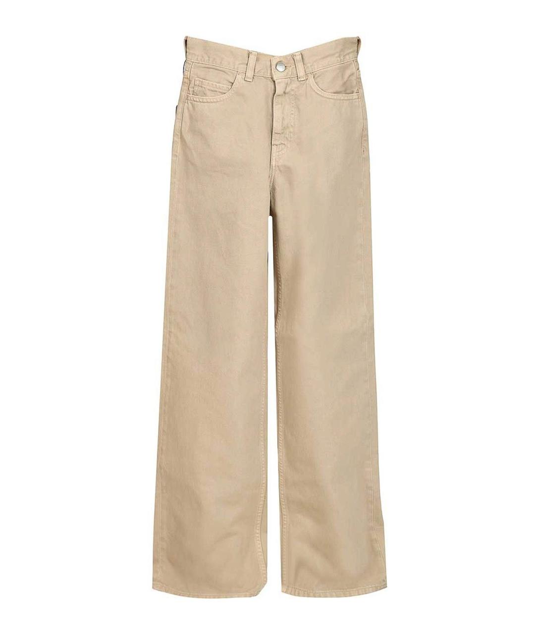 CARHARTT Бежевые хлопковые прямые брюки, фото 1