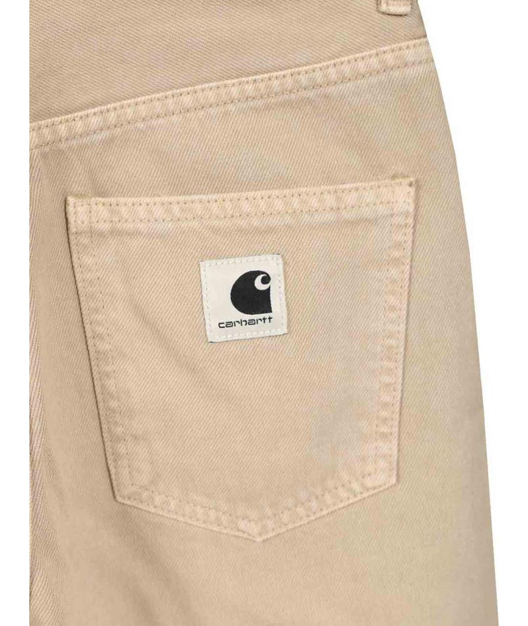 CARHARTT Бежевые хлопковые прямые брюки, фото 4