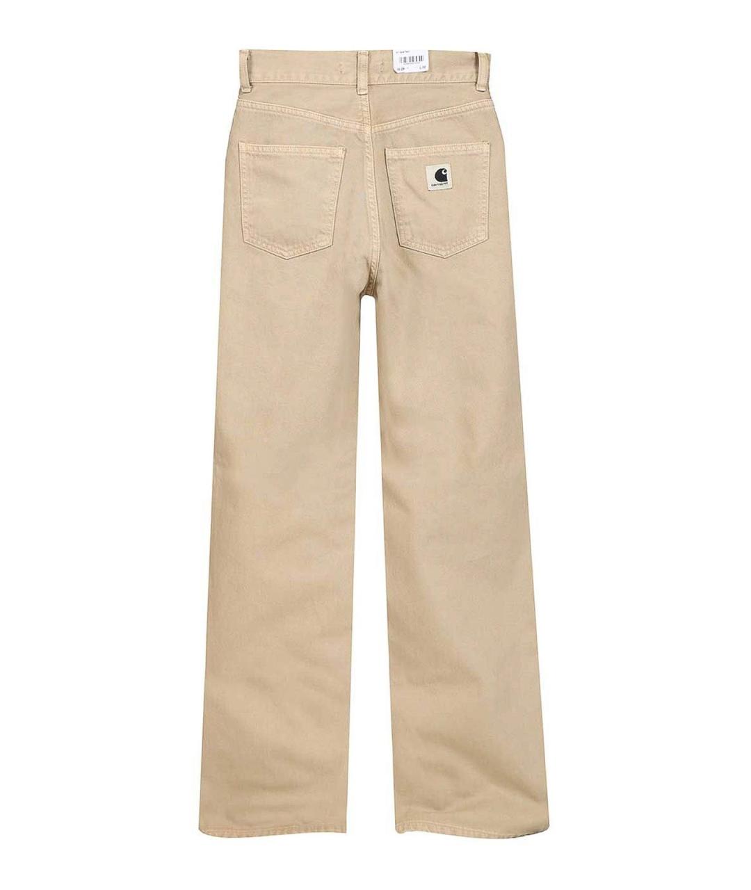 CARHARTT Бежевые хлопковые прямые брюки, фото 2