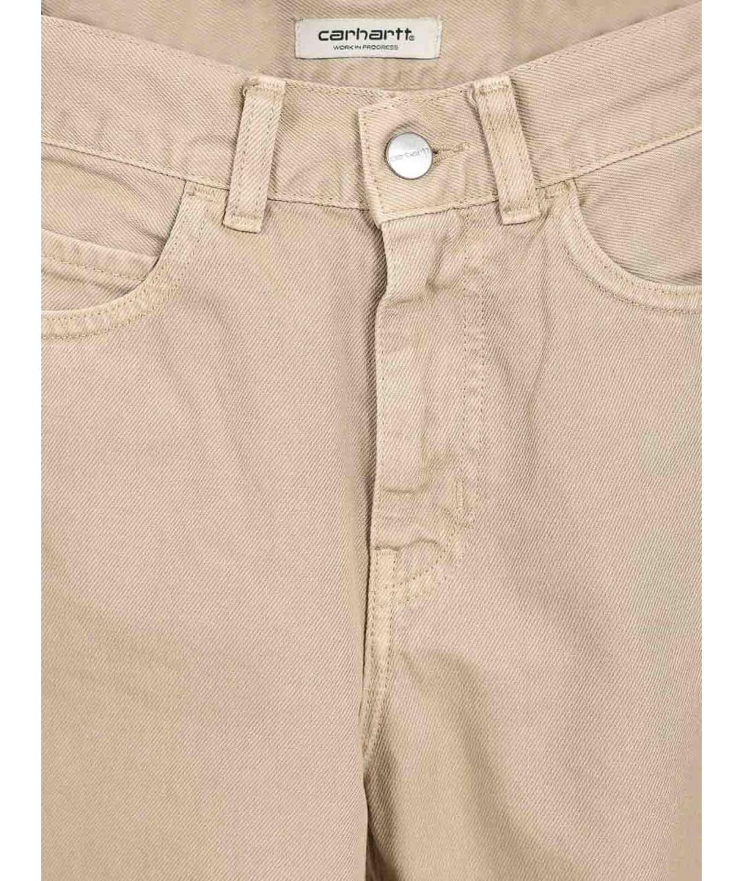 CARHARTT Бежевые хлопковые прямые брюки, фото 3
