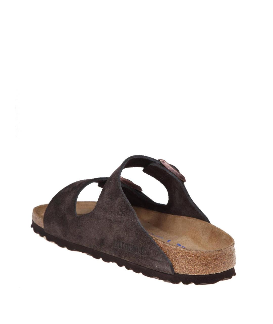BIRKENSTOCK Коричневые замшевые шлепанцы, фото 3