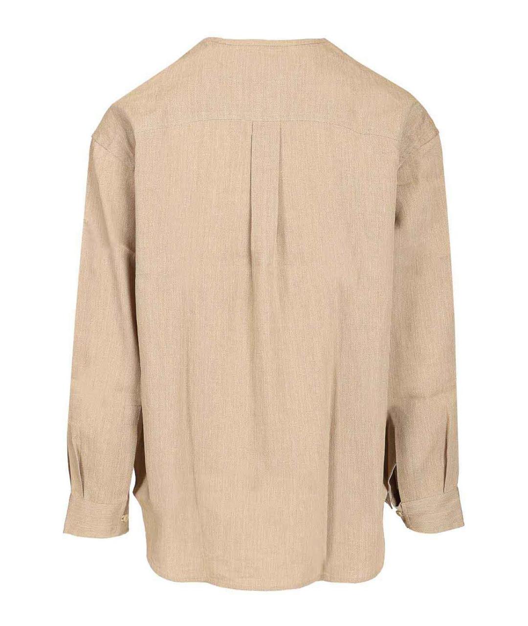 JACQUEMUS Бежевая льняная кэжуал рубашка, фото 2