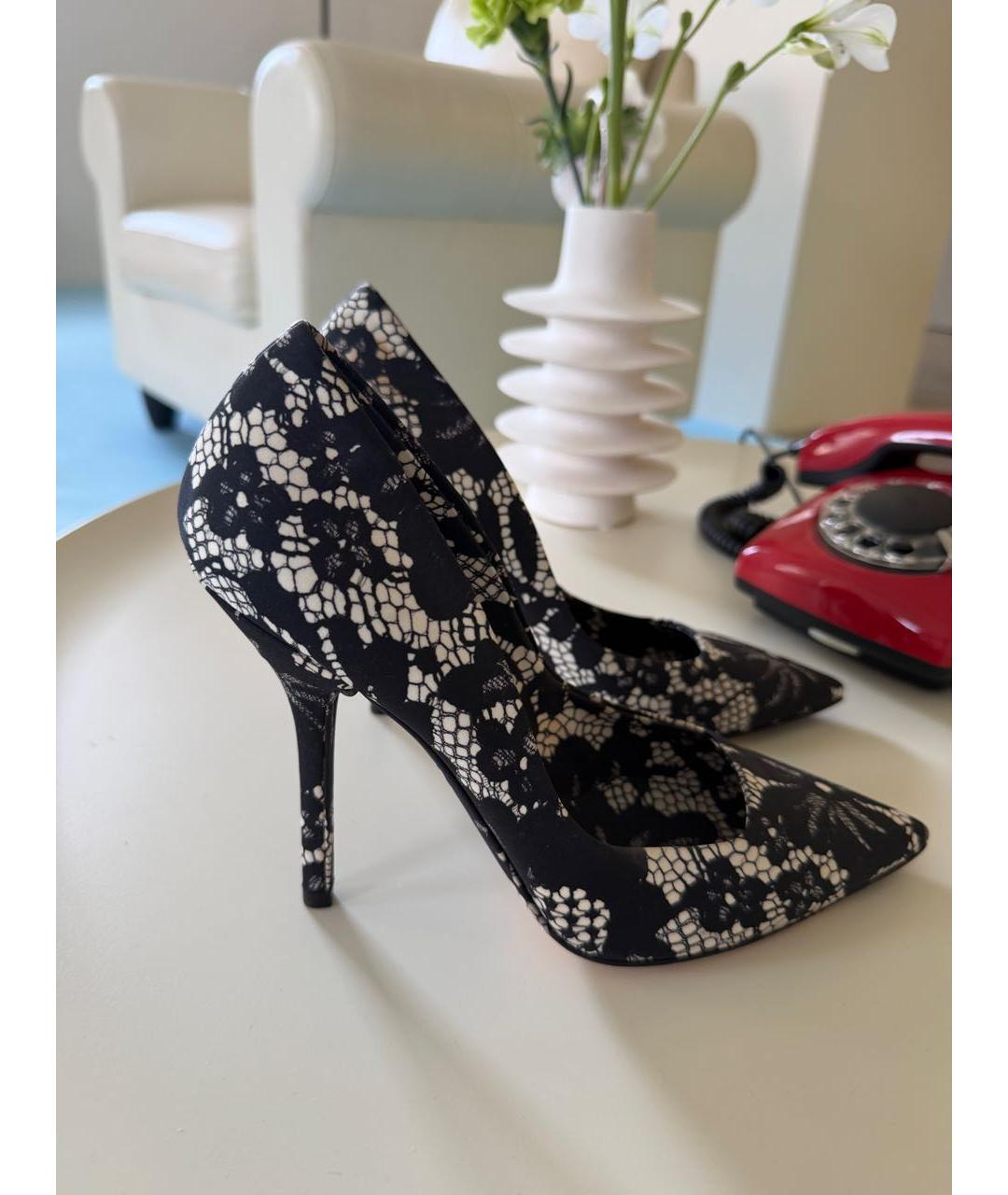DOLCE&GABBANA Черные текстильные туфли, фото 2