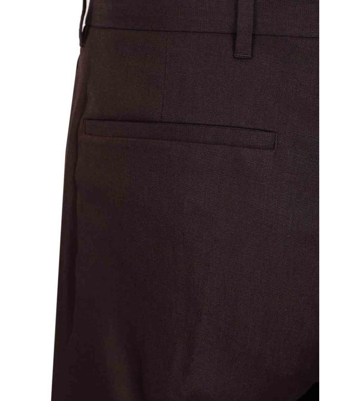 PAUL SMITH Фиолетовые льняные повседневные брюки, фото 5