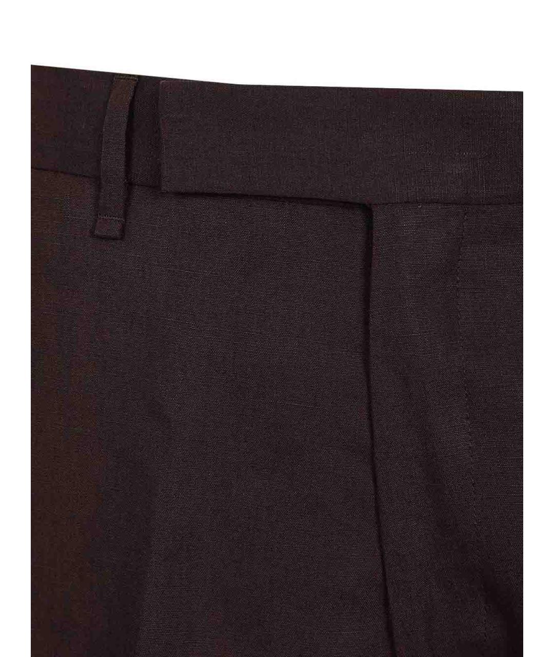 PAUL SMITH Фиолетовые льняные повседневные брюки, фото 4