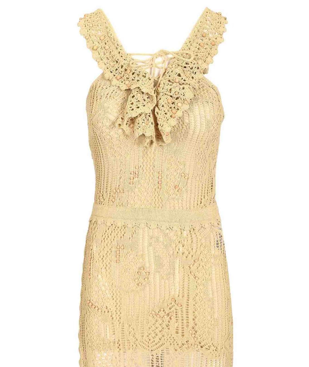 ISABEL MARANT Бежевое хлопковое повседневное платье, фото 4