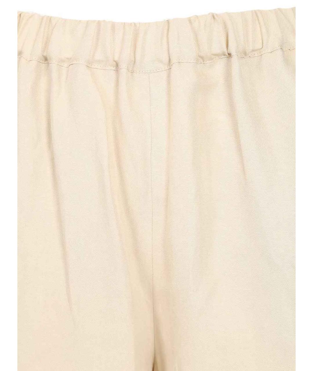 MAX MARA Бежевые льняные брюки широкие, фото 4