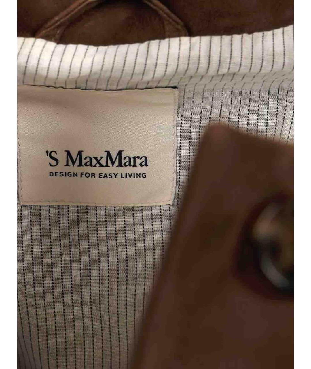 'S MAX MARA Коричневая замшевая куртка, фото 5