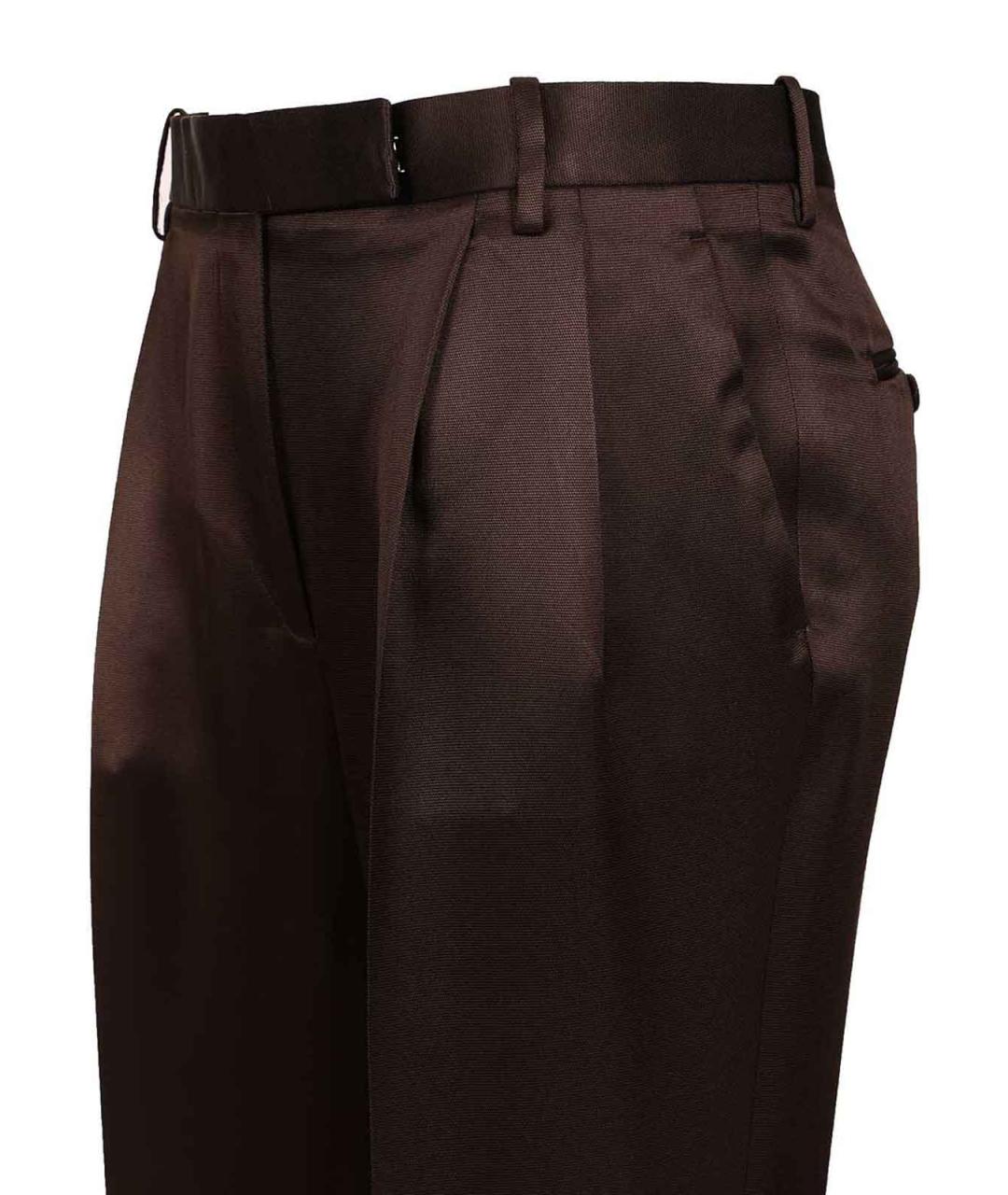 TOM FORD Коричневые шелковые брюки узкие, фото 5