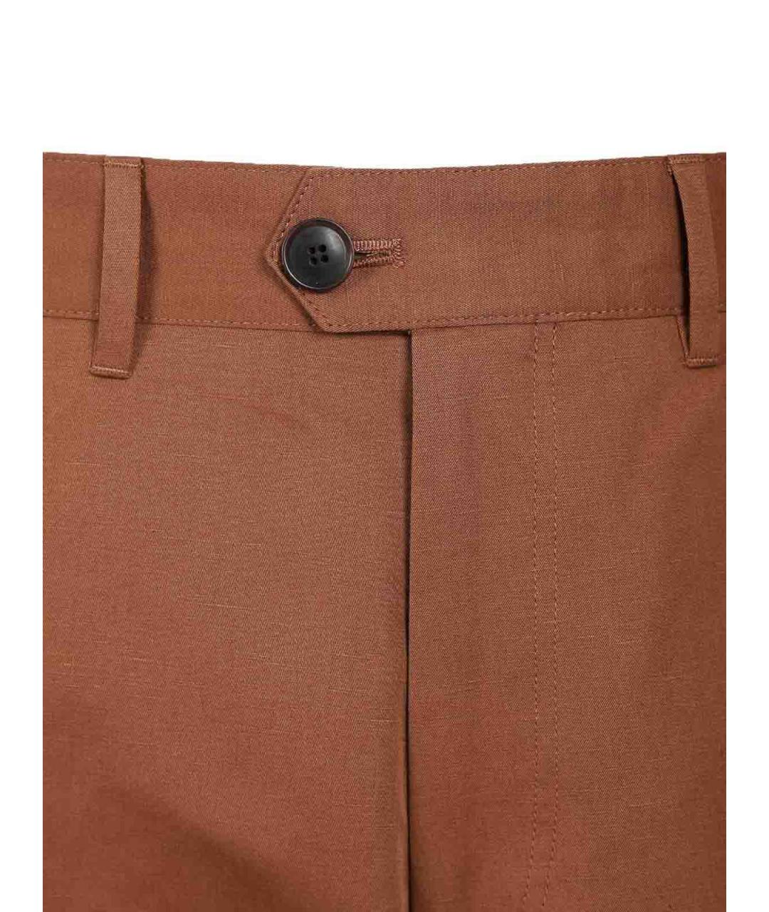 PAUL SMITH Коричневые хлопковые повседневные брюки, фото 4