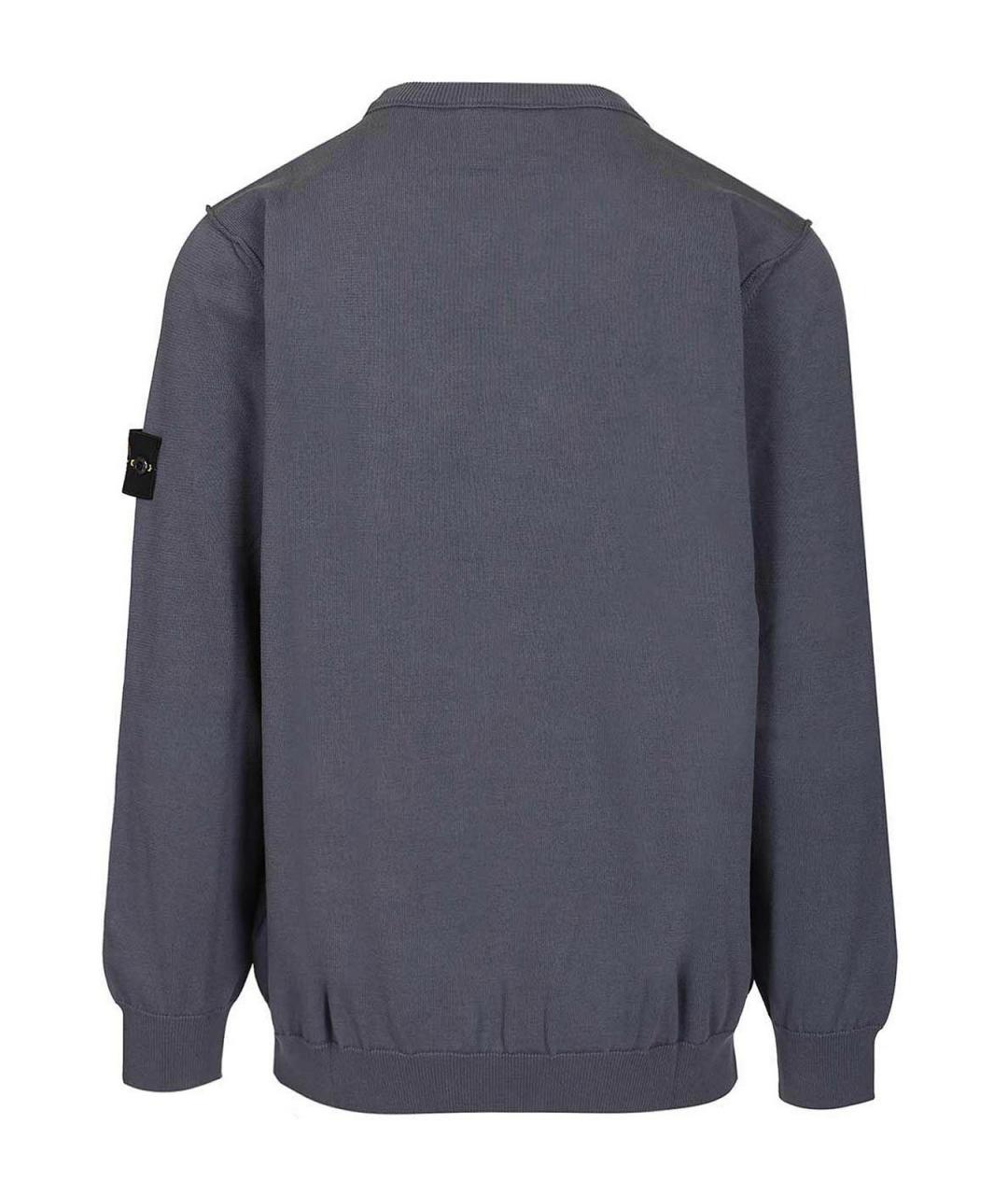 STONE ISLAND Серый хлопковый джемпер / свитер, фото 2