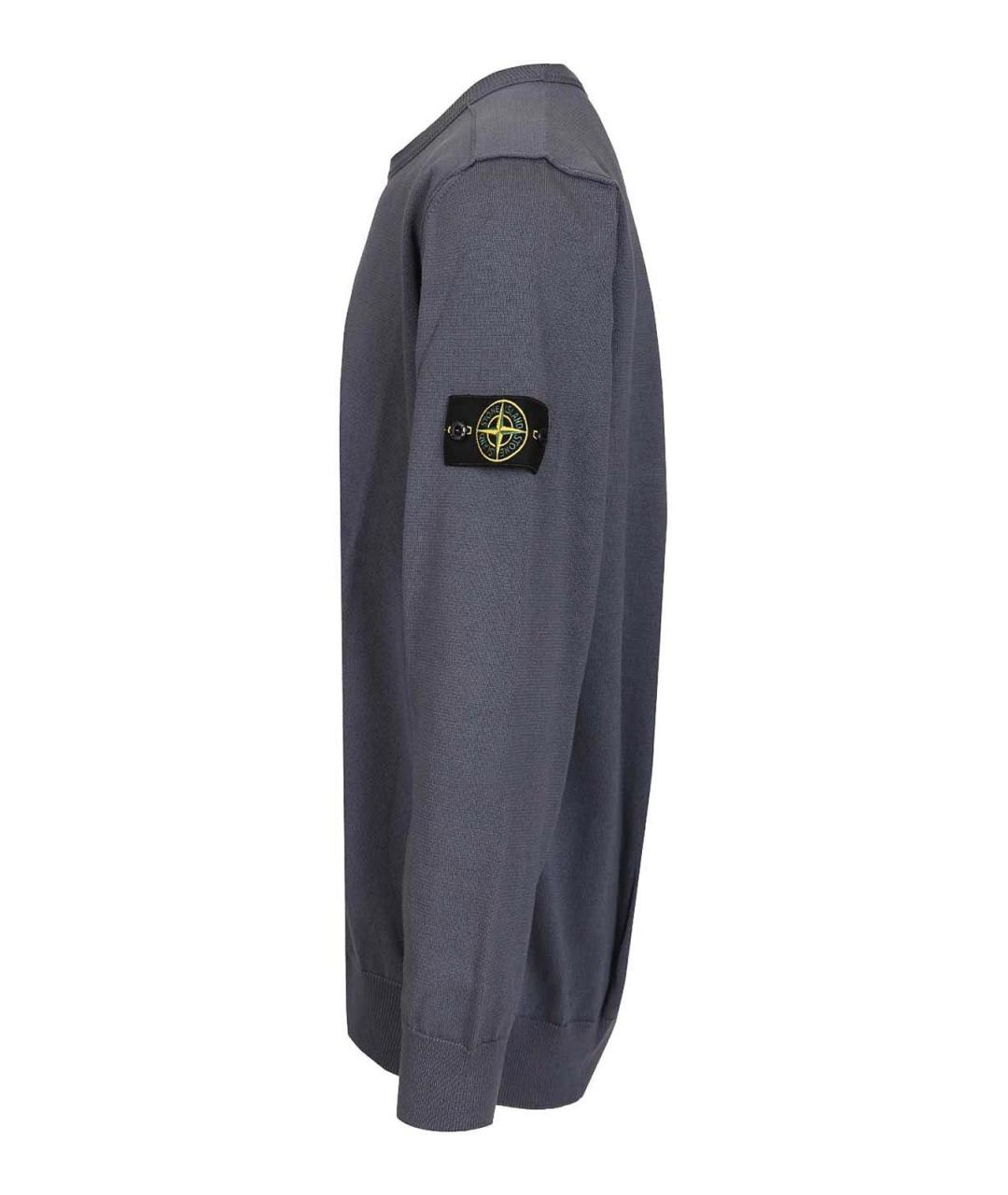 STONE ISLAND Серый хлопковый джемпер / свитер, фото 3