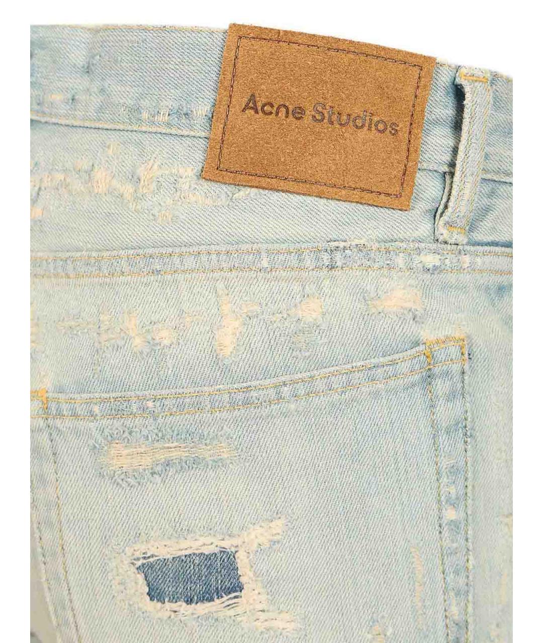 ACNE STUDIOS Голубые хлопковые прямые джинсы, фото 5