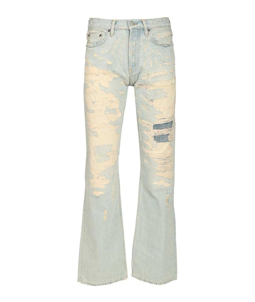 ACNE STUDIOS Голубые хлопковые прямые джинсы, фото 1