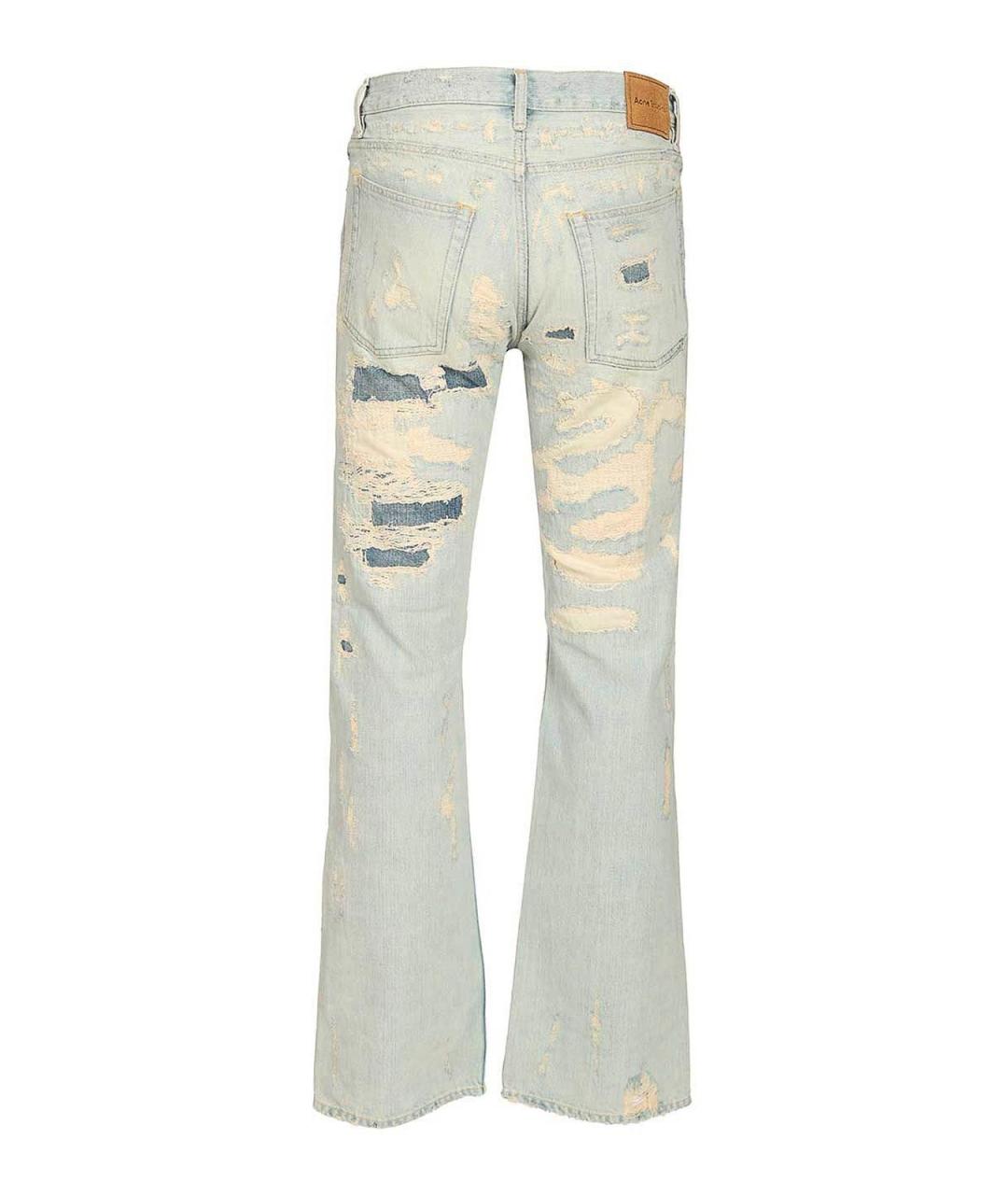 ACNE STUDIOS Голубые хлопковые прямые джинсы, фото 2