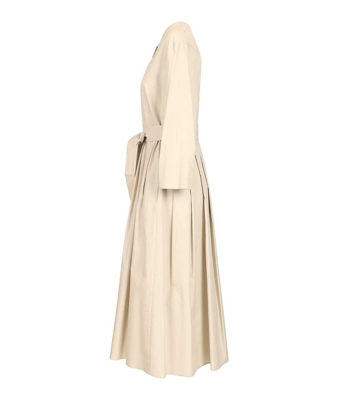 'S MAX MARA Бежевое хлопковое повседневное платье, фото 3