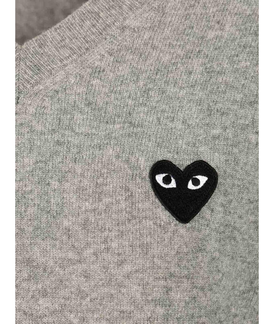 COMME DES GARÇONS PLAY Серый шерстяной джемпер / свитер, фото 4