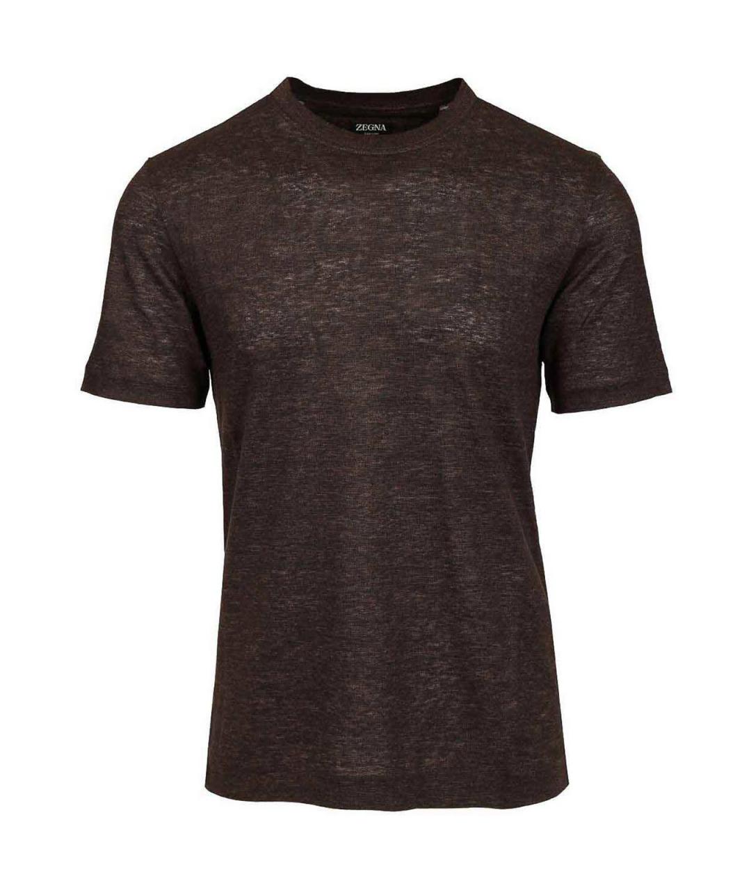 ZEGNA Коричневая футболка, фото 1