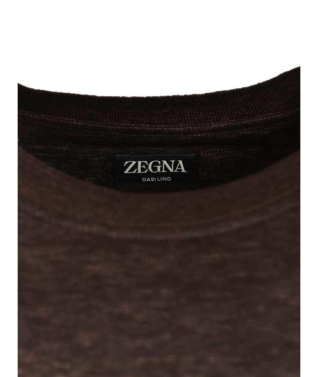 ZEGNA Коричневая футболка, фото 3