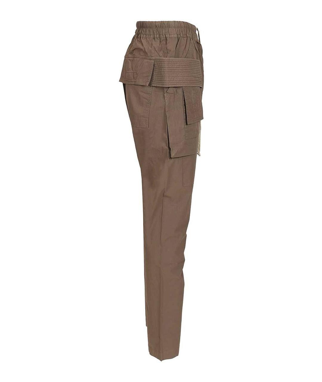 RICK OWENS DRKSHDW Коричневые хлопковые повседневные брюки, фото 3