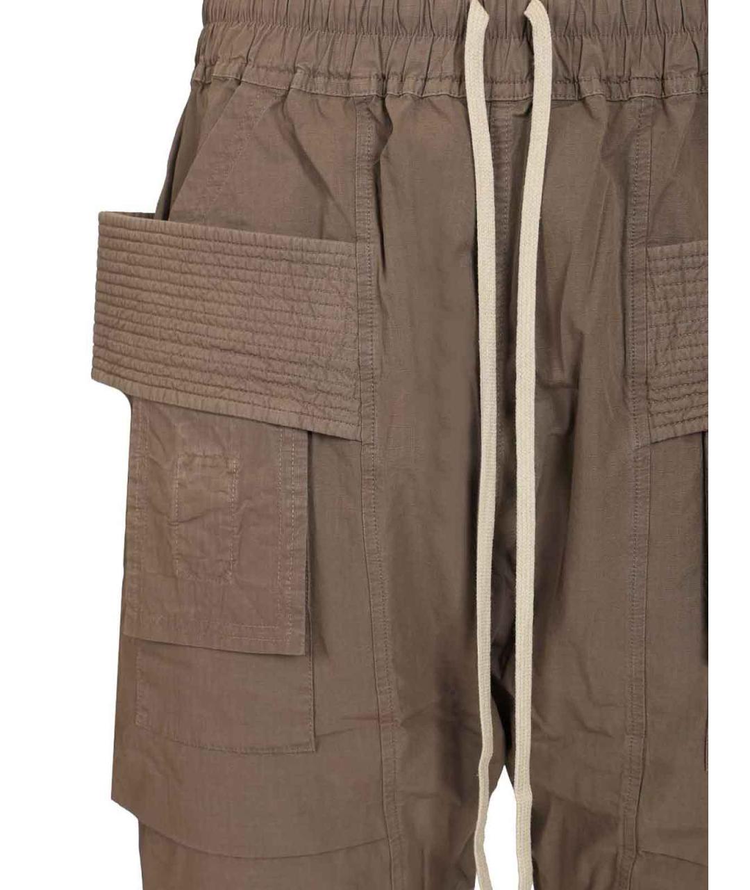 RICK OWENS DRKSHDW Коричневые хлопковые повседневные брюки, фото 4